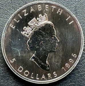 1996年カナダ メイプルリーフ 純銀 