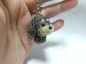  wool felt hand made . dog miniature Dux black tongue Chan strap 