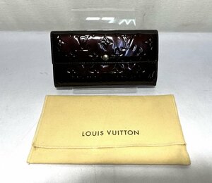 ▽LOUIS VUITTON ルイ・ヴィトン ヴェルニ ポルトフォイユ サラ ルージュフォーヴィスト M91521 長財布 中古▽011056