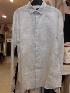 ◆アルマーニエクスチェンジ A/X シャツ USA XSサイズ　ARMANI EXCHANGE　ワイシャツ　長袖　白系　Ｙシャツ　メンズ　中古◆0386