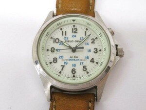 ♪hafn1717-1 564 SEIKO セイコー ALBA アルバ FIELD GEAR フィールドギア V671-6000 白文字盤 QZ メンズ 腕時計 腕周り約18.5cm 稼働