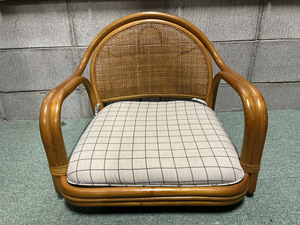 籐製 座椅子 ラタン 幅58cm×奥行54cm×高さ50cm（座高13cm） 直接引取（東大阪）・自社配達歓迎