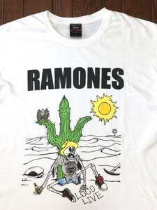 UK製 ラモーンズ RAMONES LOCO LIVE 骸骨 Tシャツ L 白 ホワイト ドクロ スカル パンク ロック バンド PUNK ROCK 英国製 MADE IN UK