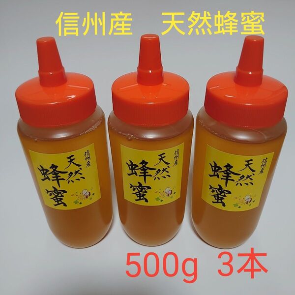 信州産天然蜂蜜 500g 3本