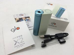 #4003 glo グロー hyperX2 ハイパーX2 ミントブルー 電子タバコ 加熱式 喫煙具 数回使用 使用浅 中古
