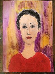 Art hand Auction 아티스트 hiro C 오리지널 우먼, 삽화, 그림, 파스텔 그림, 크레용 그리기