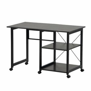 [ new goods appearance ] computer desk folding desk simple desk office desk study desk 3 step storage rack with casters .[ dark brown ]