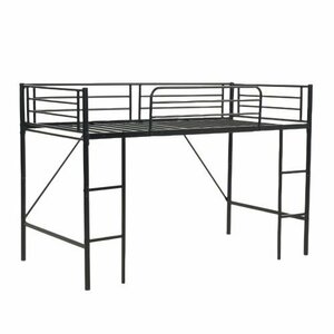 [ black ] loft bed pipe bed single bed desk attaching single bed tree storage Northern Europe manner child part shop steel enduring . bed new work 