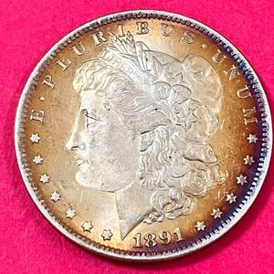 銀貨 1891年　1ドル　モルガンダラー銀貨　自由の女神　アメリカ　硬貨硬貨 古銭 貿易銀 コイン 竜 