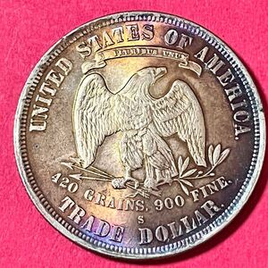 銀貨 1877年　アメリカ 貿易銀 1ドル トレード ダラー 銀貨 イーグル アメリカ合衆国造幣局 サンフランシスコ　硬貨 古銭 貿易銀 コイン