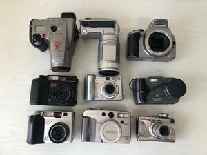  old digital camera 9 pcs together Canon OLYMPUS sony digital compact camera Junk 