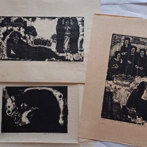 期間限定セール 磯見輝夫 木版画 3点 直筆サイン