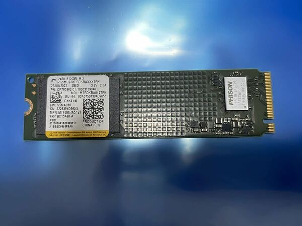 【2844時間】Micron MTFDKBA512TFK-1BC15ABFA 512GB SSD M.2【正常判定】