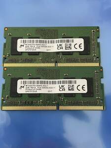  for laptop Micron DDR4 PC4-3200AA 4GB 2 pieces set total 8GB used operation goods RAM-2