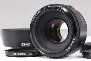 【 美品 | 動作保証 】 Canon EF50mm F1.8 II 【 レンズプロテクター・互換レンズフード 追加付属- 】