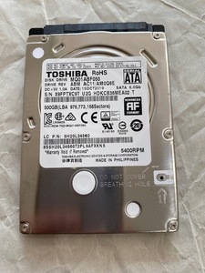 【正常2485時間稼働】東芝 ハードディスク 2.5 SATA 500GB MQ01ABF050