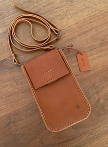  Brown Tochigi leather pochette hand made cow leather smartphone case 