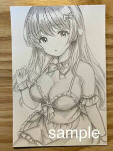 Art hand Auction Original ◇ Hand-drawn illustration ◇ Girl [Postcard size] ◆ Pencil drawing ◆ HB01 ◆, Comics, Anime Goods, Hand-drawn illustration