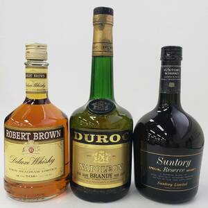 M11116(063)-641/OK3000[ Chiba prefecture inside . shipping ] sake * including in a package un- possible 3ps.@ summarize ROBERT BROWN Deluxe Whisky/DUROC NAPOLEON/SPECIAL Reserve