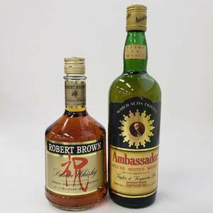 M37836(063)-647/IK3000【千葉県内のみ発送】酒 ２本まとめ ROBERT BROWN Deluxe Whisky/Ambassador DELUXE SCOTCH WHISKY