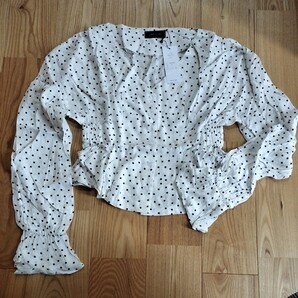 Made of silk 長袖 ブラウス ドット 新品 Mサイズ 送料無料 匿名配送 未使用 トップス