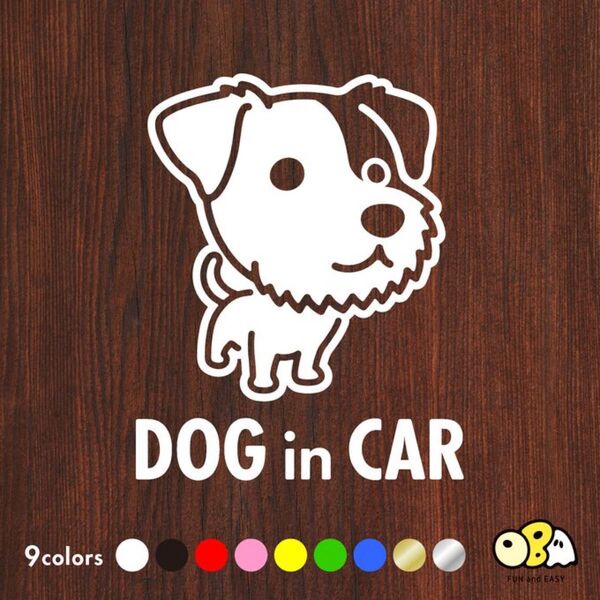 DOG IN CAR/ジャックラッセルテリア ラフ・ブロークンC ステッカー