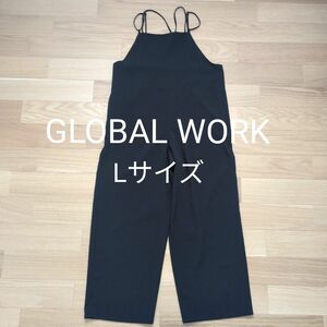 GLOBAL WORK グローバルワーク Wストラップキャミサロペット Lサイズ ブラック