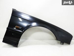 BMW 純正 BMW E34 5シリーズ フロント 右 フェンダー 右側 RH ガンメタ系 サイドマーカー付 即納 棚2F-H-1