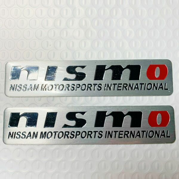 2枚セット　日産　NISMO アルミ　エンブレム　ステッカー　シルバー