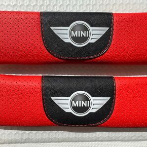  BMW MINI ミニクーパー シートベルトカバー 2個セット レッド&ブラック