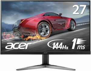 Acer ゲーミングモニター SigmaLine 27インチ WQHD KG271UAbmiipx 1ms 144Hz TN FreeSync フレームレス HDMIx2 DP ス (中古品)