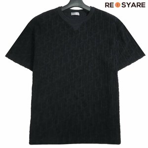  beautiful goods Dior Homme 2021SS 113J692A0614ob leak Toro ta- pie ru towel knitted crew neck short sleeves T-shirt cut and sewn 46566