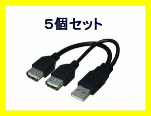 新品 分岐 USBケーブル データ用/電源用 USBA/2×5個