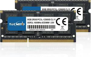 PC3L-12800 16GB ノートPC用メモリ DDR3L 1600MHz 8GB×2枚 SODIMM CL11 204Pin