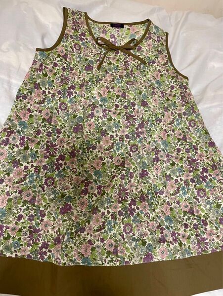 【美品】リバティ ノースリーブシャツ チュニック サイズL