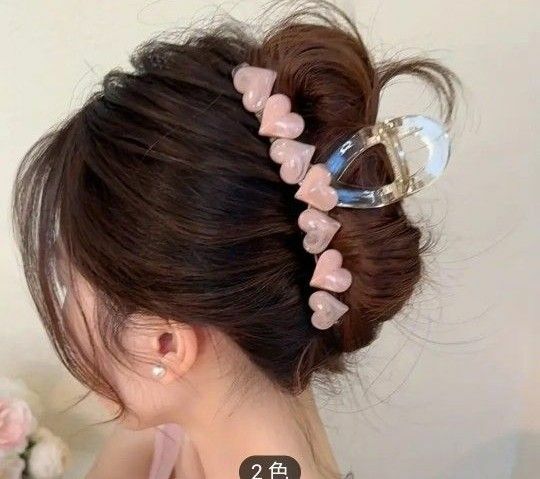 ヘアクリップハートバンスクリップ　　　　　　　　ピンクハート　新品未使用