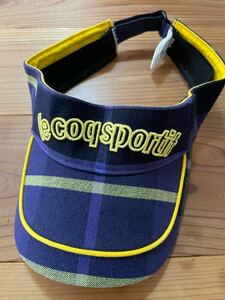  включая доставку!le coq проверка Golf козырек фиолетовый желтый цвет Le Coq GOLF Golf одежда козырек шляпа 