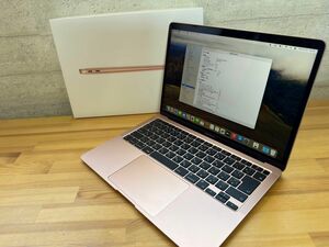 極美品 充放電6回 Apple Macbook Air 2020 M1 8GB 256GB バッテリー100% ゴールド 066