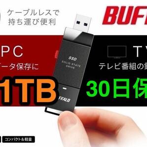 【送料無料★美品】PS5に直挿しスティック型SSD 耐振動・耐衝撃 USB3.2（Gen1）PCとTVの両方に対応★バッファロー SSD-PUT1.0U3-BKC★１TB