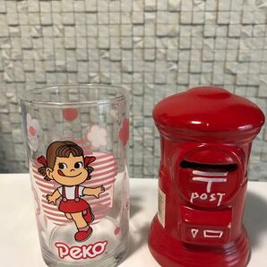 ペコちゃんコップ 郵便ポスト貯金箱 レトロセット 値下げしました。