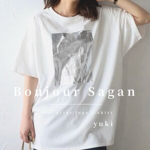 【新品/タグ付き】Bonjour Sagan 箔プリントロゴTシャツ o