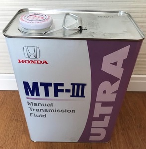 ★（４L缶の約1.6L使用済）HONDA MTF-III MT車用　Honda(ホンダ) マニュアルトランスミッションフルード ウルトラ MTF-III 