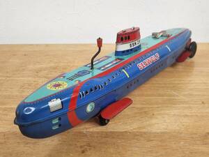 (24).米澤玩具(約40cm) ブリキ潜水艦シ－ウルフ フリクション式
