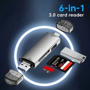 6 in 1 multifunction usb 3.0 card reader u disk type c/micro usb/tf/sd flash Drive memory card reading 