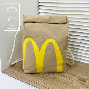  McDonald's paper bag manner backpack rucksack commuting going to school document inserting eko back 