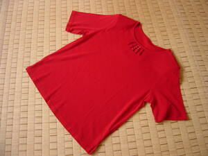 カットソー　半袖　綿100%　日本製　Mサイズ　カラー/赤　レディース　トップス　長期自宅保管品