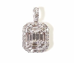 Y-101*Pt900 diamond 0.50ct pendant top 