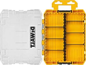 デウォルト(DEWALT) タフケース (中) デバイダー付き オーガナイザー 工具箱 収納ケース ツールボックス 透明蓋 脱着ト