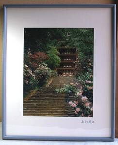 * go in ...* original print * Yamato .....*. raw temple . rhododendron * amount 44×36.5 centimeter * postage included *