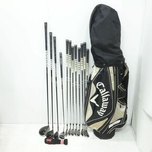 116 CallaWay/キャロウェイ RAZR 1W,5W,UT3,4I〜9I,P,ウェッジ56,オデッセイ METAL-X ROSSIE パター 12本セット キャディバッグ付 ※中古